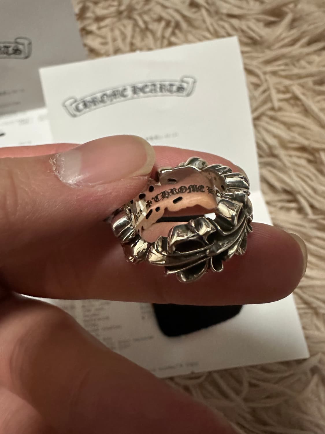 크롬하츠 더블 플로랄 크로스 하트 us7 사이즈 상품이미지3