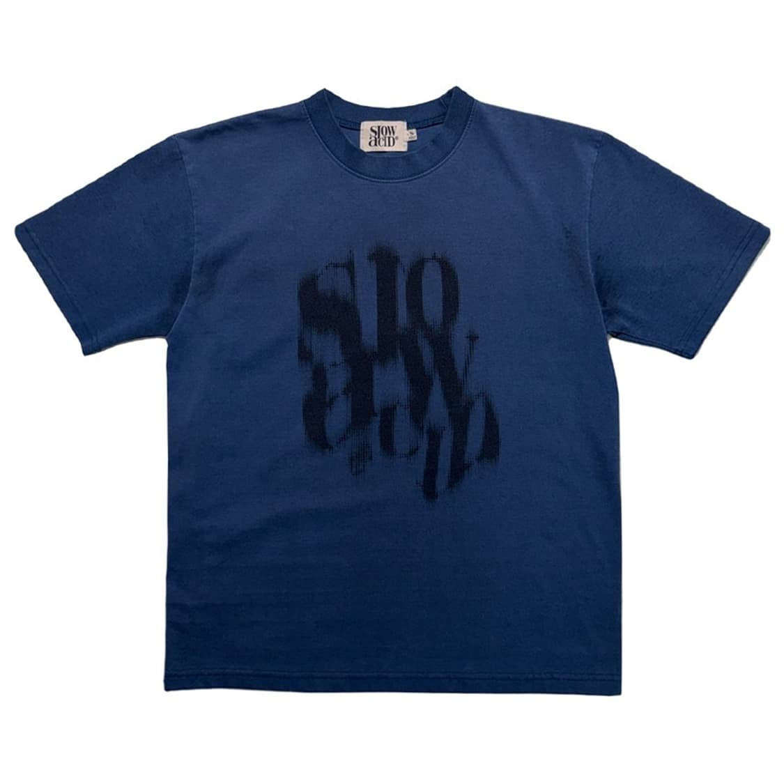 슬로우애시드 블러리 로고 반팔 티셔츠 딥블루 S 상품이미지1