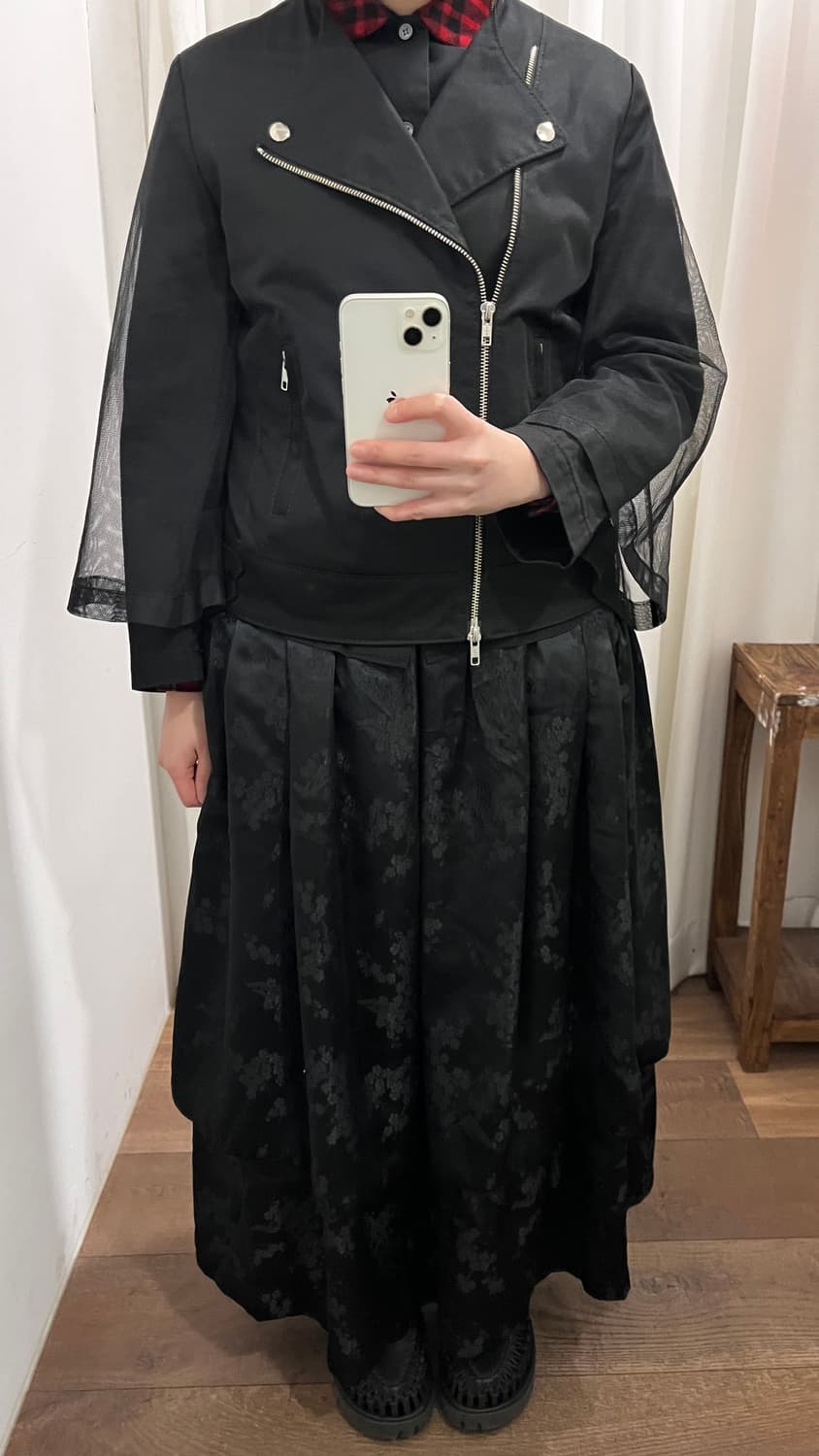 Tulle Layered Rider Jacket 상품이미지8