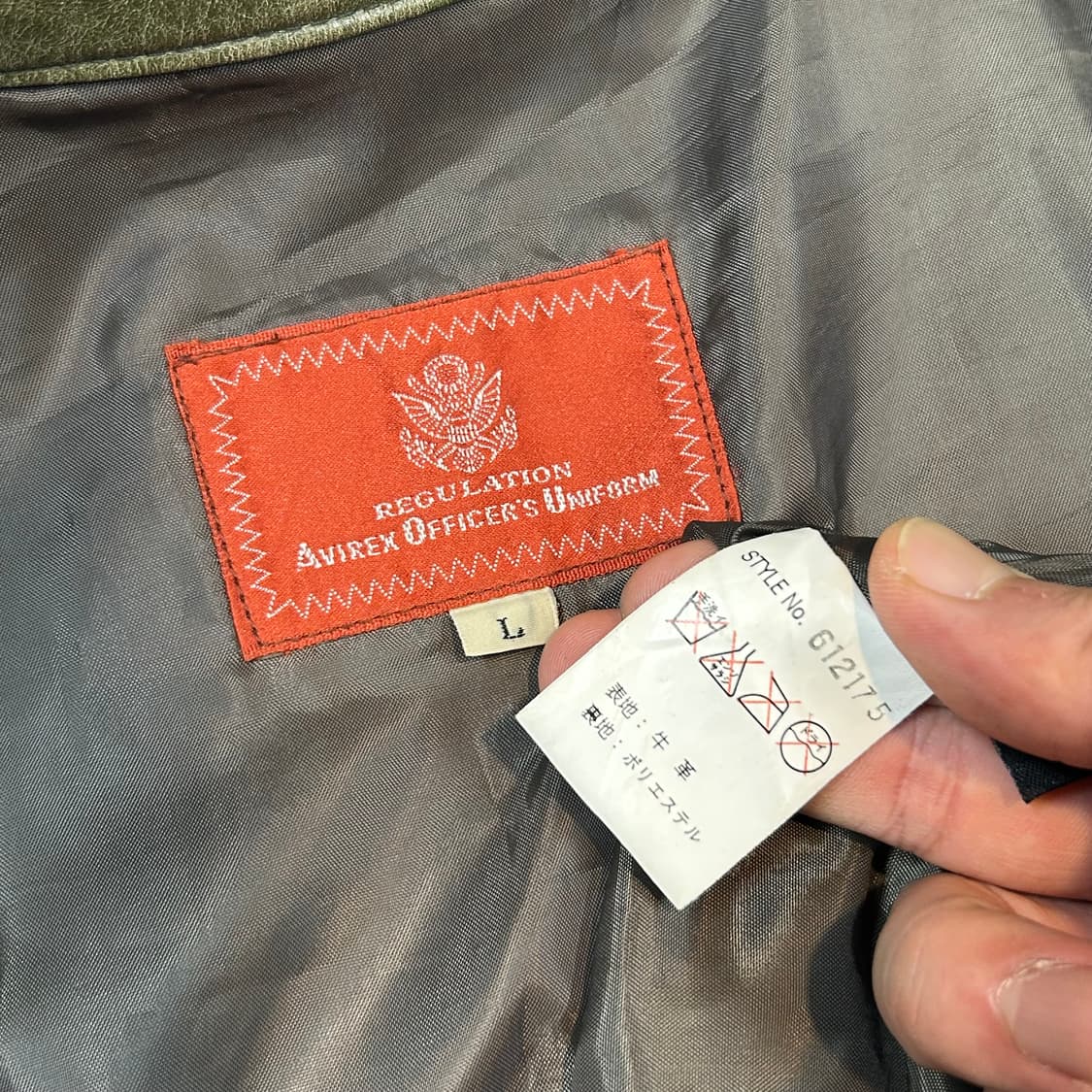 L) 아비렉스 밀리터리 M65 필드 자켓 소가죽 올리브 상품이미지8