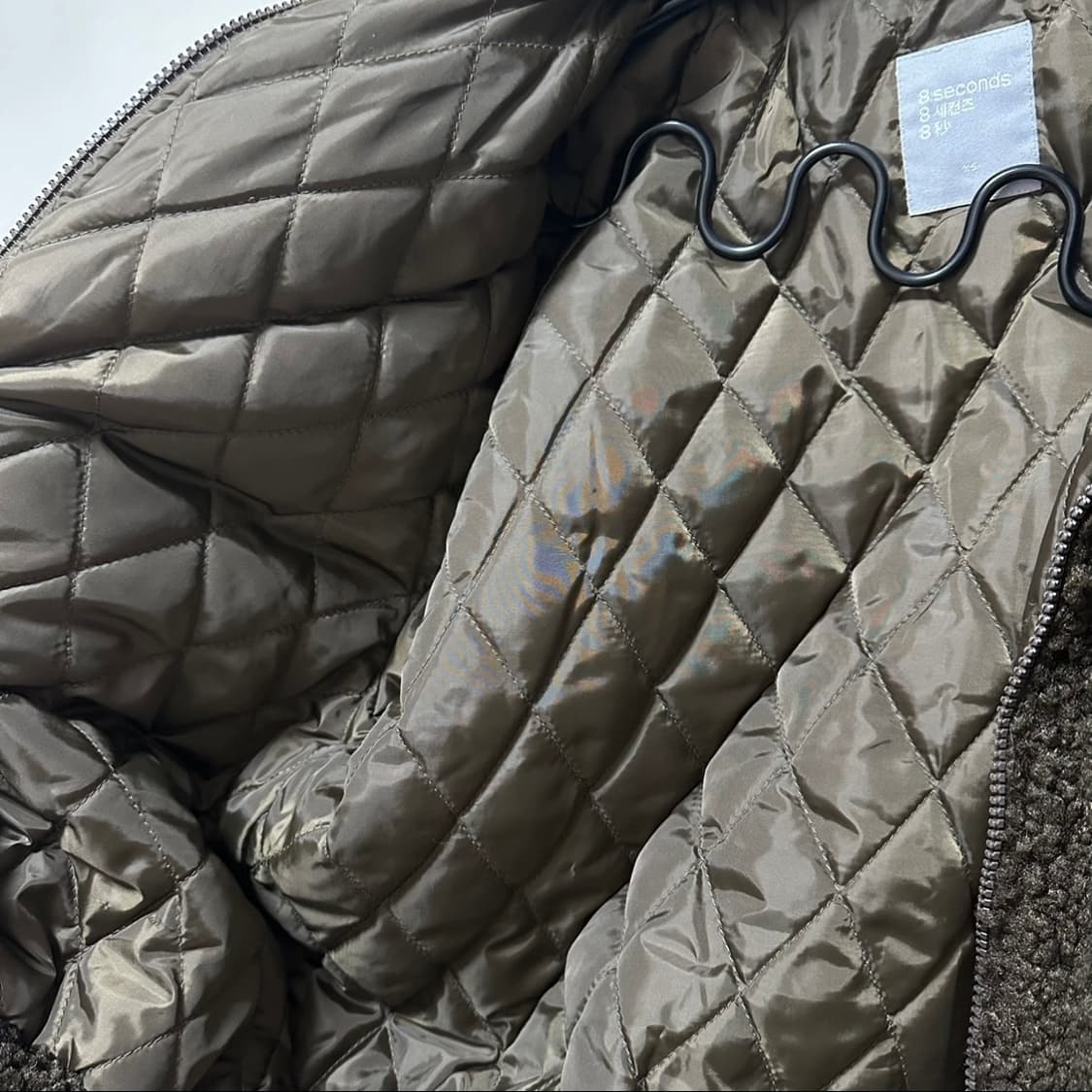 에잇세컨즈 시어링 쇼트 점퍼 브라운 크롭 양털자켓 xs 상품이미지5