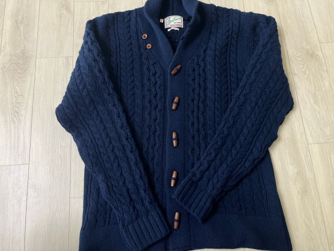 리바이스빈티지클로딩 LVC 울 숄카라 케이블니트 L사이즈 상품이미지4