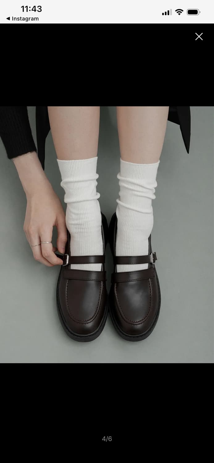 급처) 착한구두 펠 메리제인 플랫폼 로퍼 브라운 상품이미지2