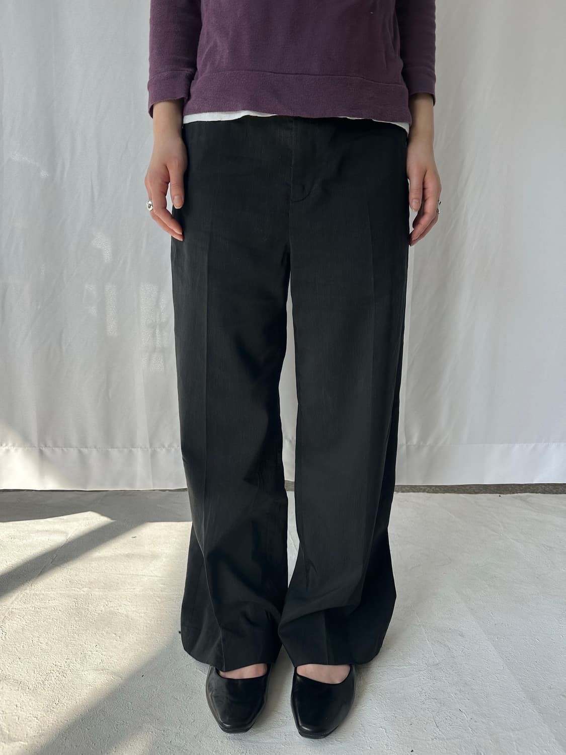 버튼 블랙 팬츠  상품이미지1