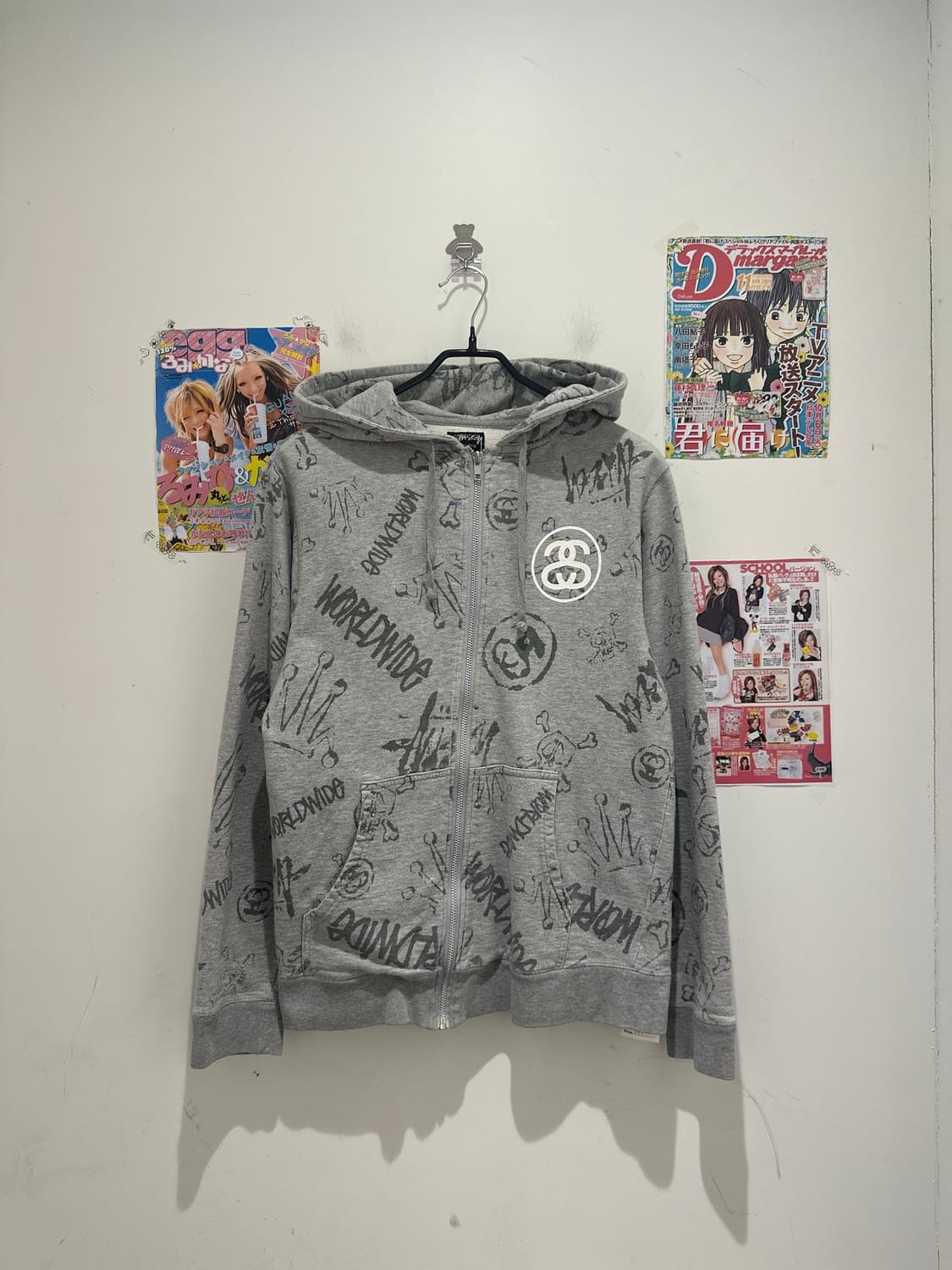 stussy Gray Hooded Zip-Up  상품이미지1