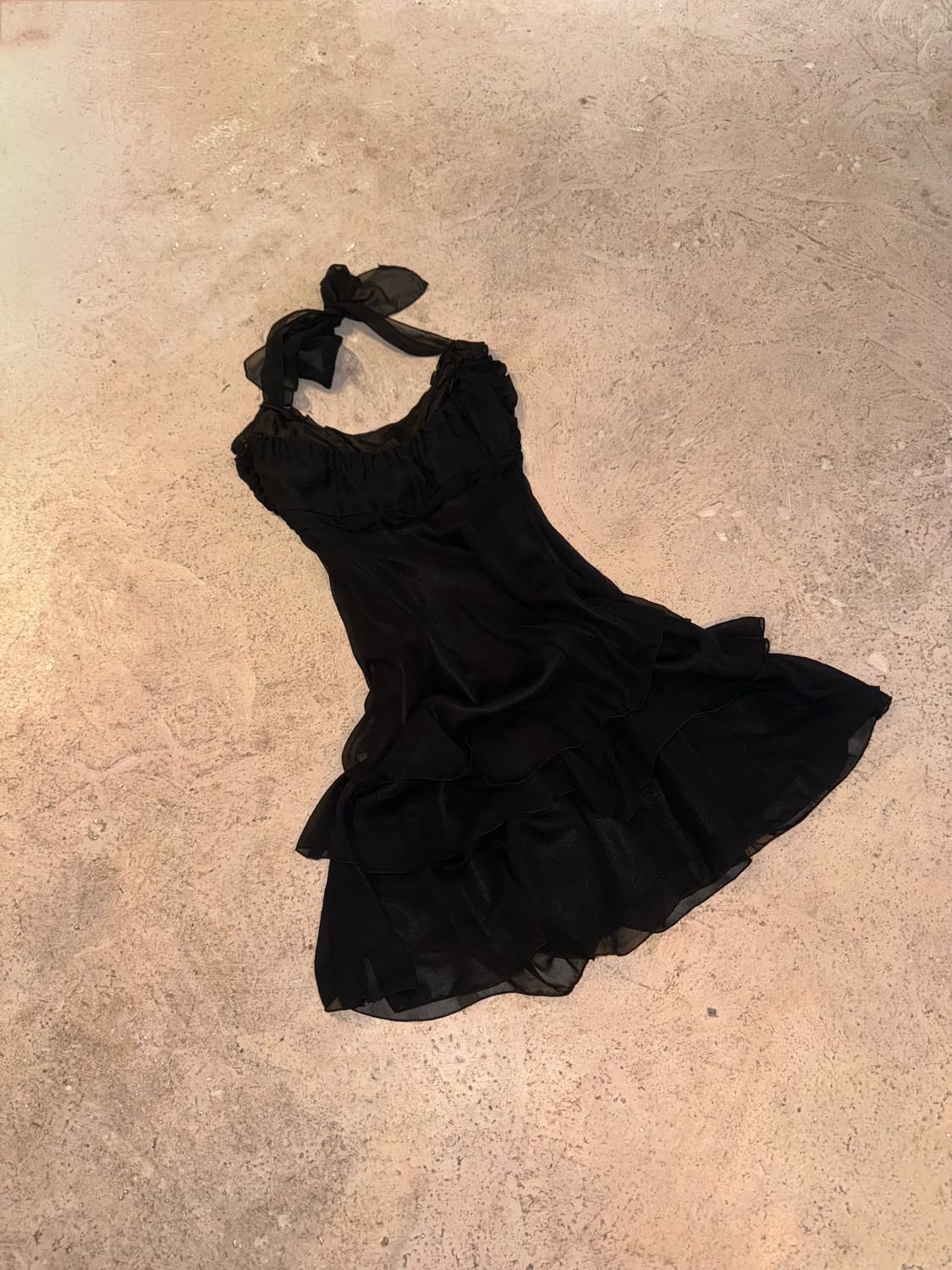 리본 포인트 홀터 원피스 상품이미지3