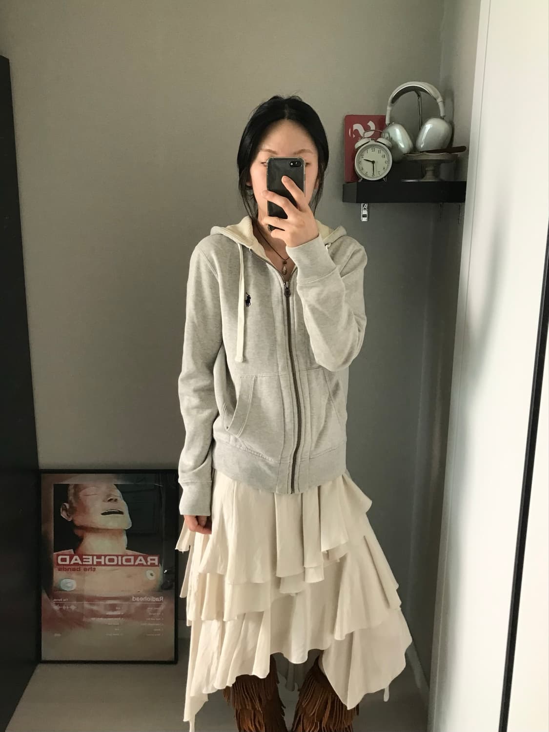 폴로 랄프로렌 포니로고 써멀 그레이 후드집업 상품이미지3