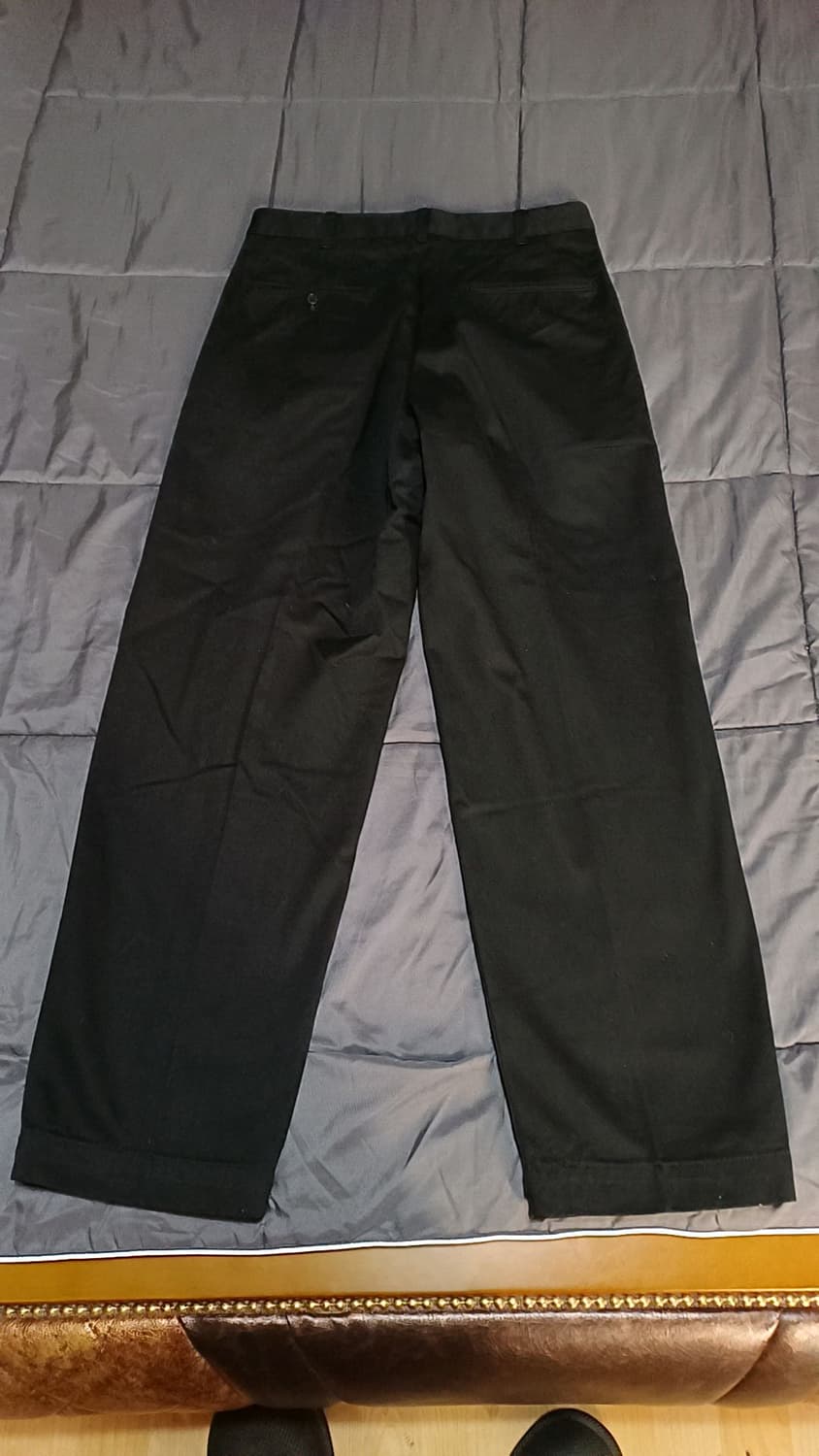 무인양품 미사용 와이드블랙면바지 30인치 기장106 상품이미지5