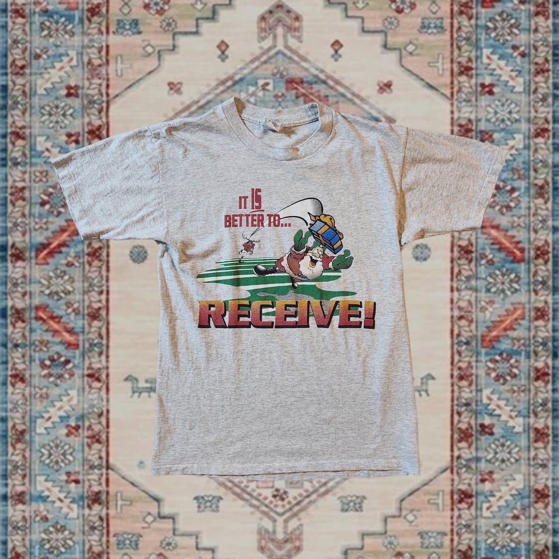 90s Made in USA 산타 빈티지 그래픽 티셔츠 상품이미지1