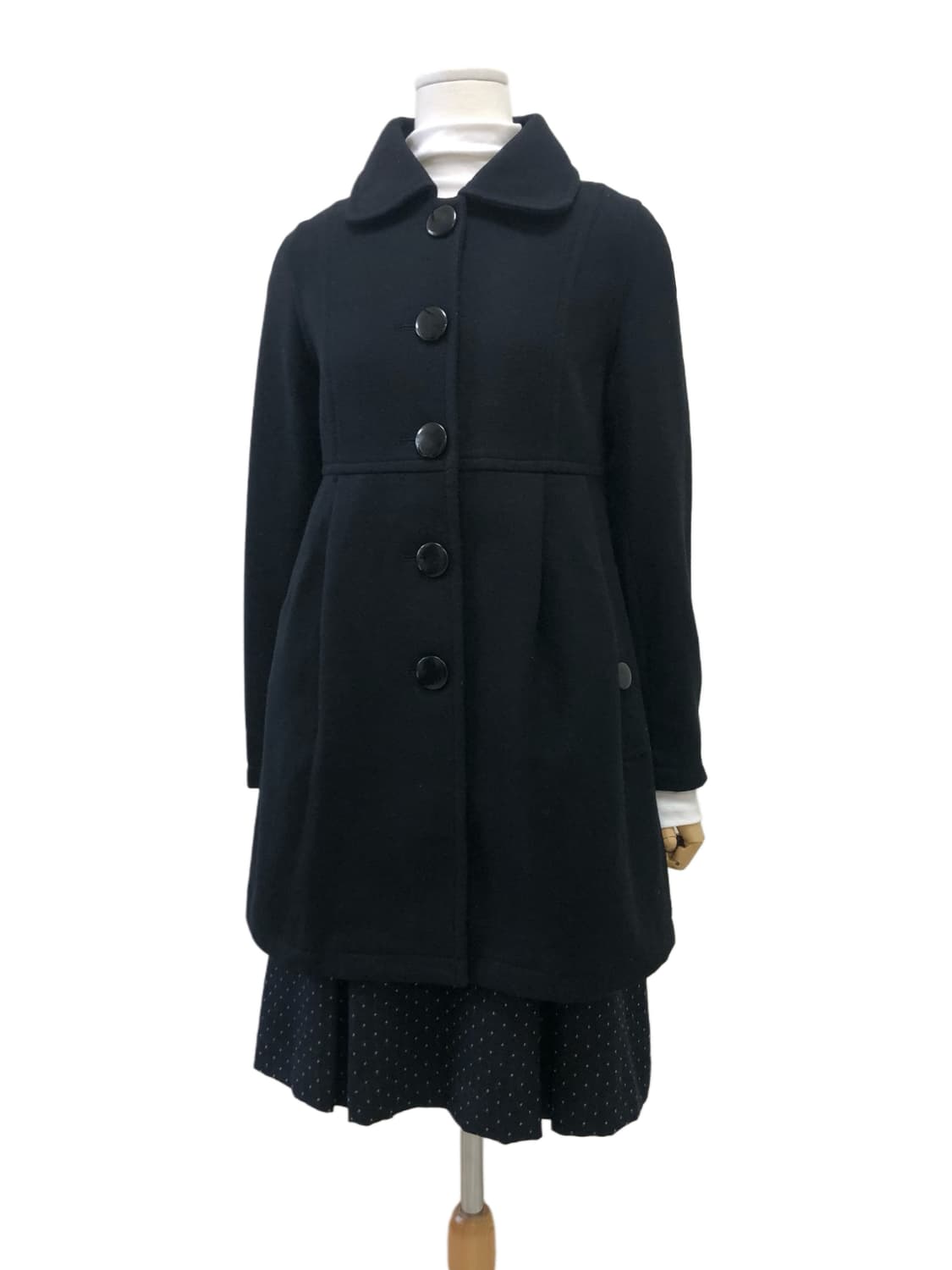 슬림핏 미디 블랙 코트 상품이미지4