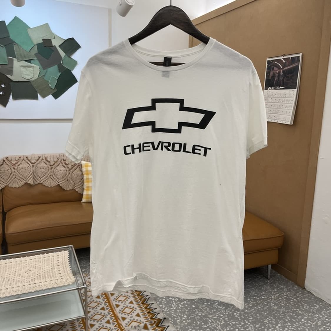 길단 캐주얼 빈티지 시크 쉐보레 로고 프린팅 반팔티 2XL C10636 상품이미지3