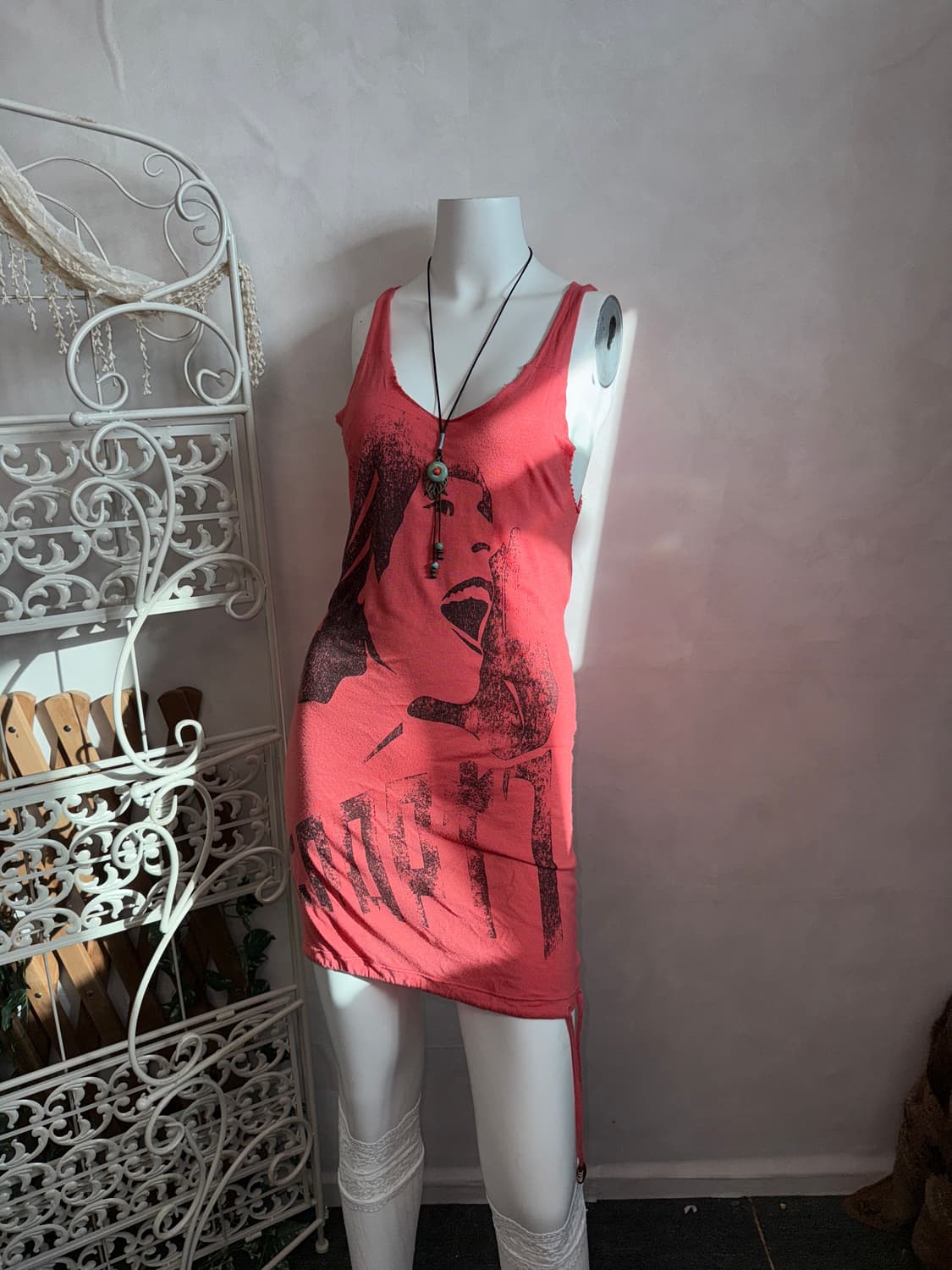 DIESEL coral pink Y2K printed ops 상품이미지7