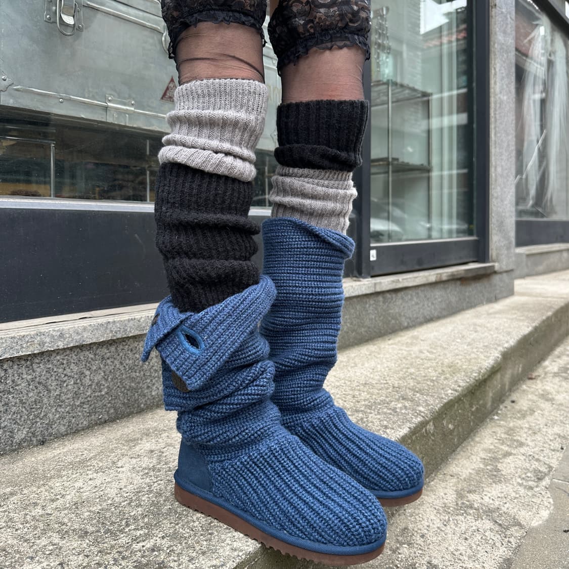 00s 블루 니트 어그 카디 부츠 상품이미지5