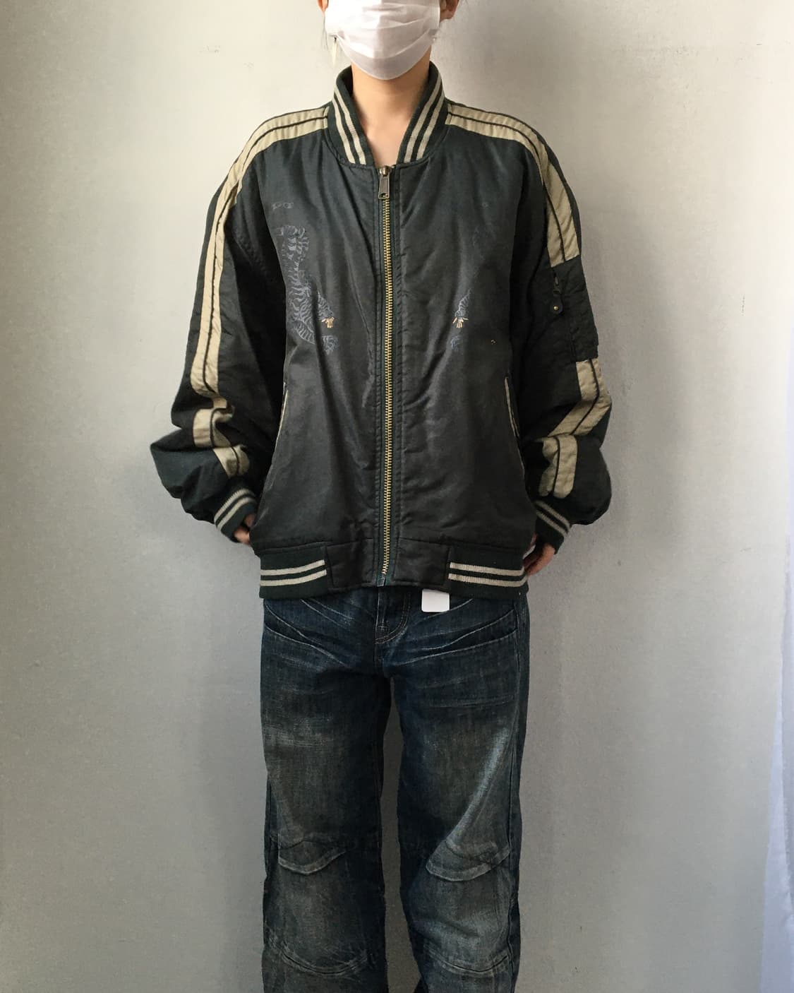 Oriental printing point bomber jacket 상품이미지6