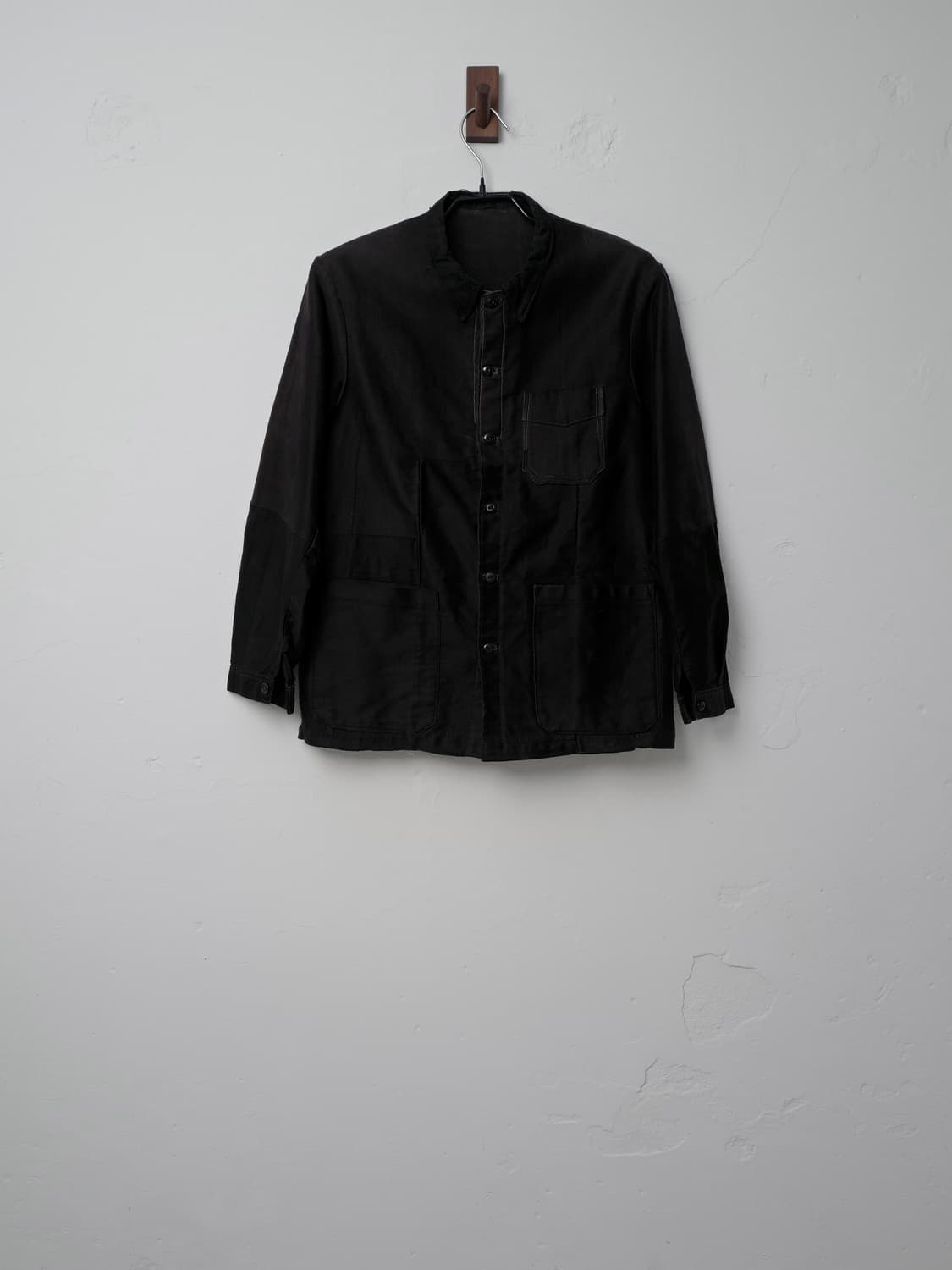 1940s 프렌치 빈티지 블랙 몰스킨 자켓 상품이미지2