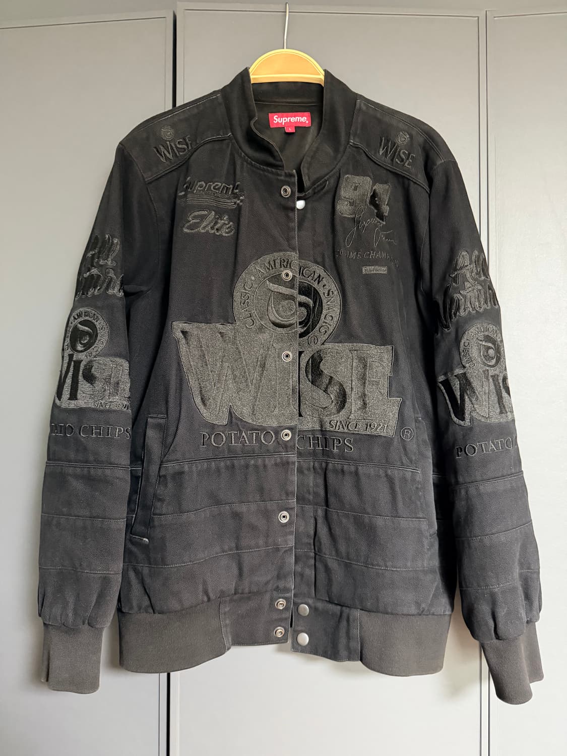 (L)슈프림 와이즈 레이싱 자켓 블랙 상품이미지1