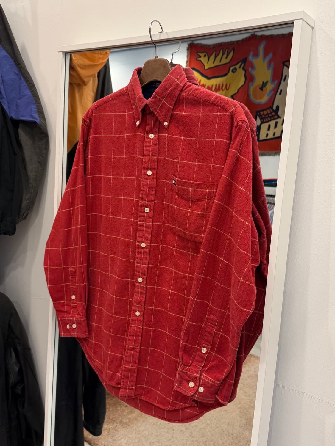 90s Tommy Hilfiger 타미힐피거 코튼 플란넬 체크 셔츠 상품이미지1