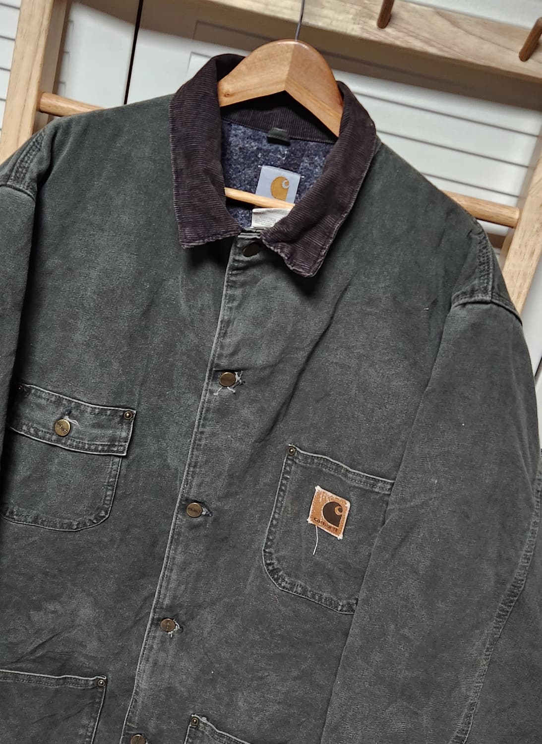 칼하트 C02 MOS 모스그린 4포켓 워크 카라 자켓 상품이미지3