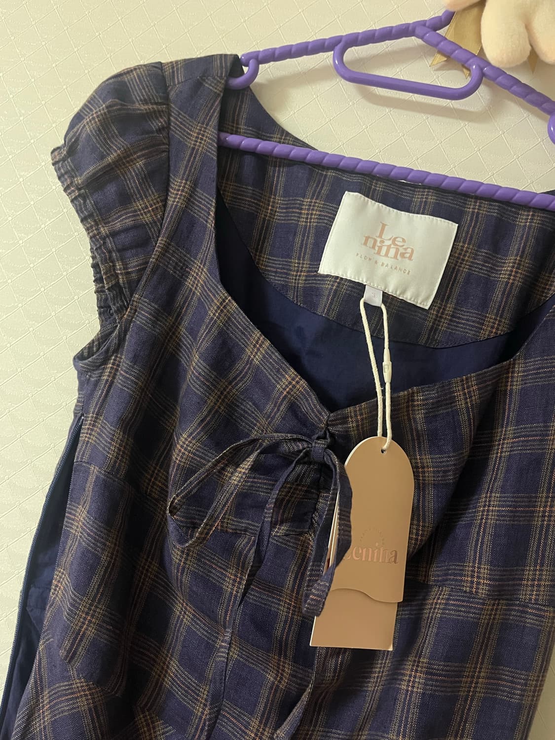 르니나 체크 퍼프 숄더 원피스 (새상품) 상품이미지3