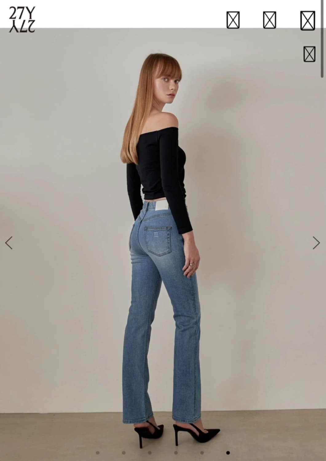 27Y 세미 부츠컷 청바지 XS 사이즈 (중청) 상품이미지1