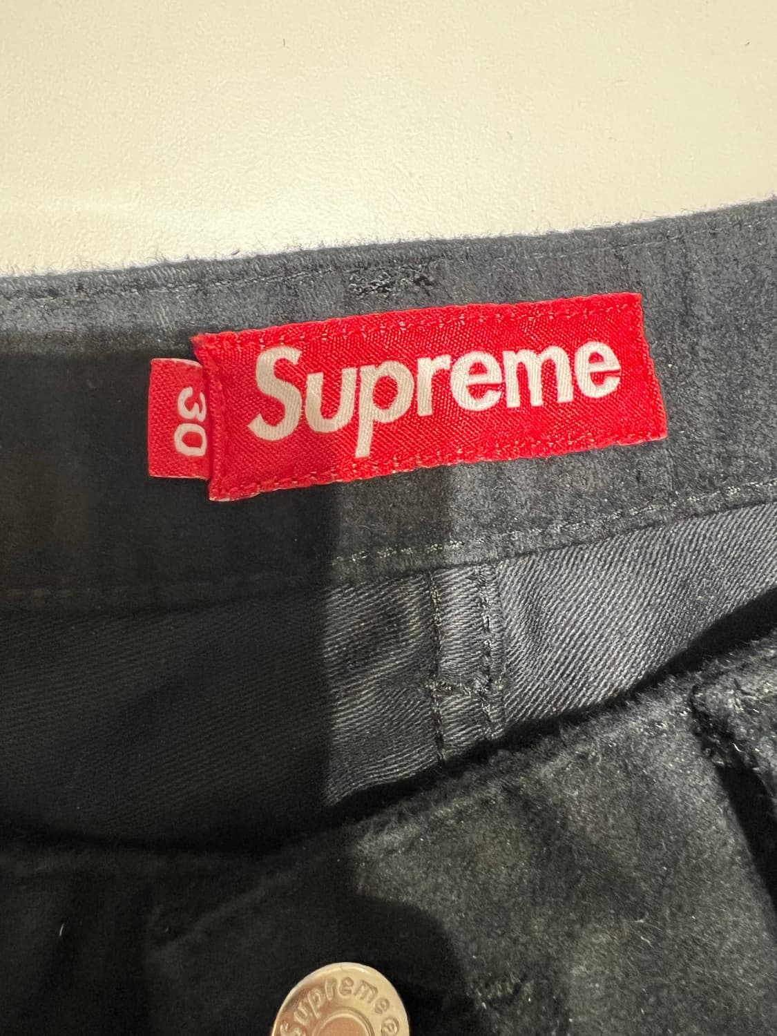 슈프림 몰스킨 더블니 블랙 30 상품이미지3