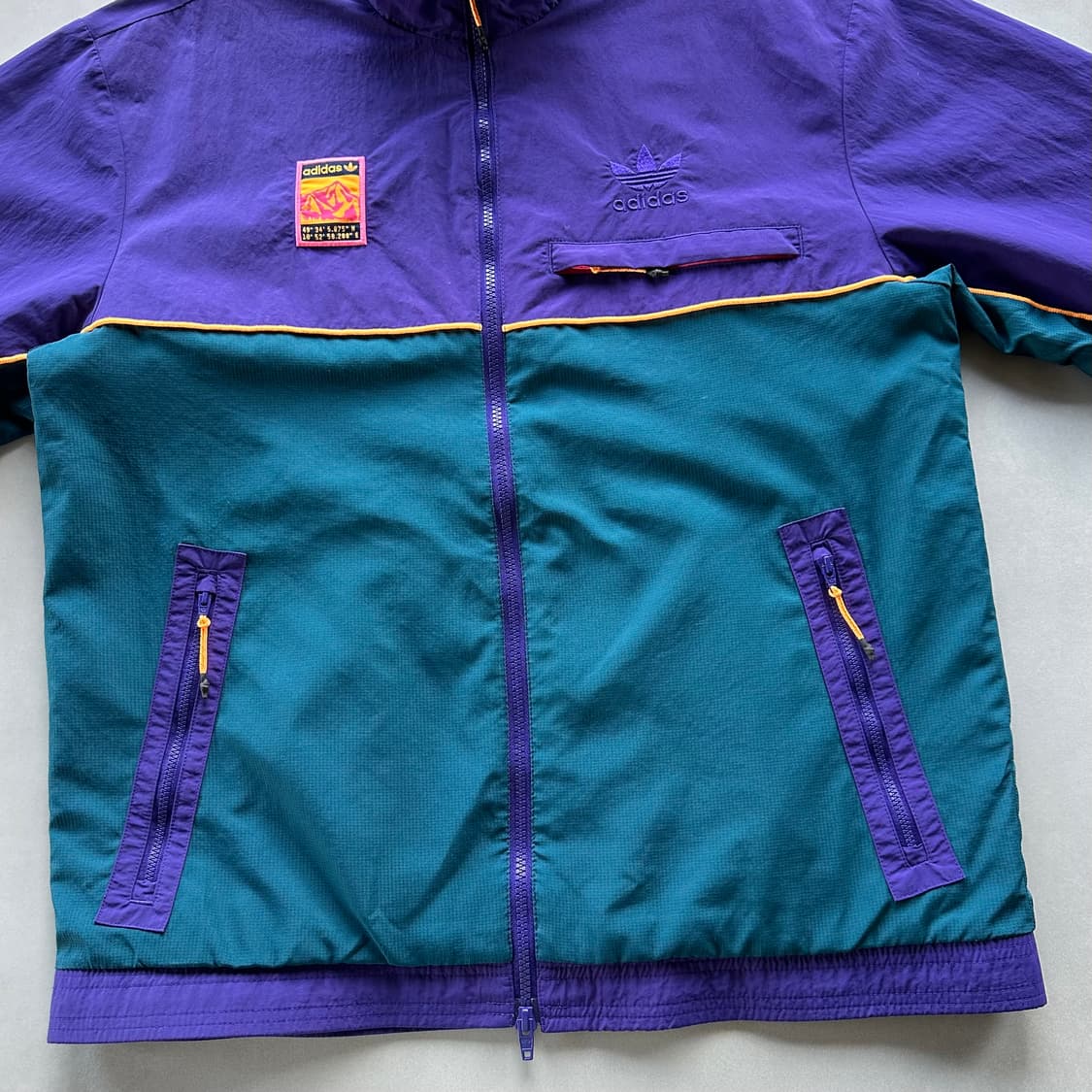 [XL]아디다스 퍼플 그린 트랙탑 바람막이 상품이미지5
