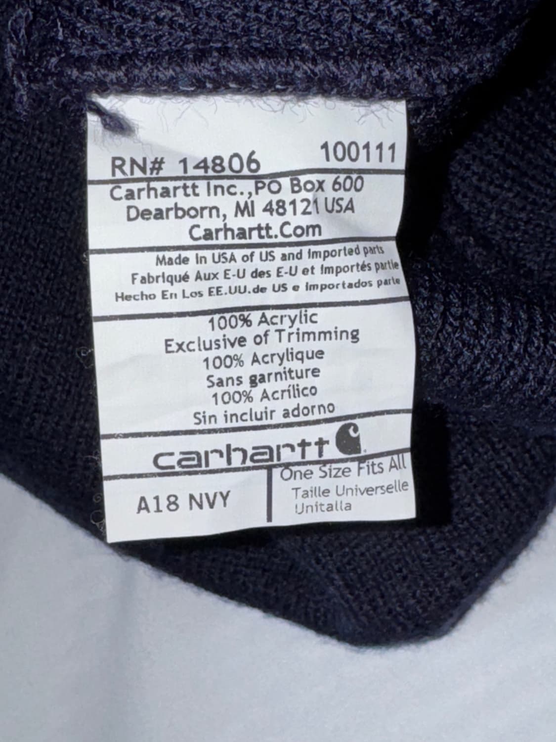 칼하트 비니 네이비 상품이미지3