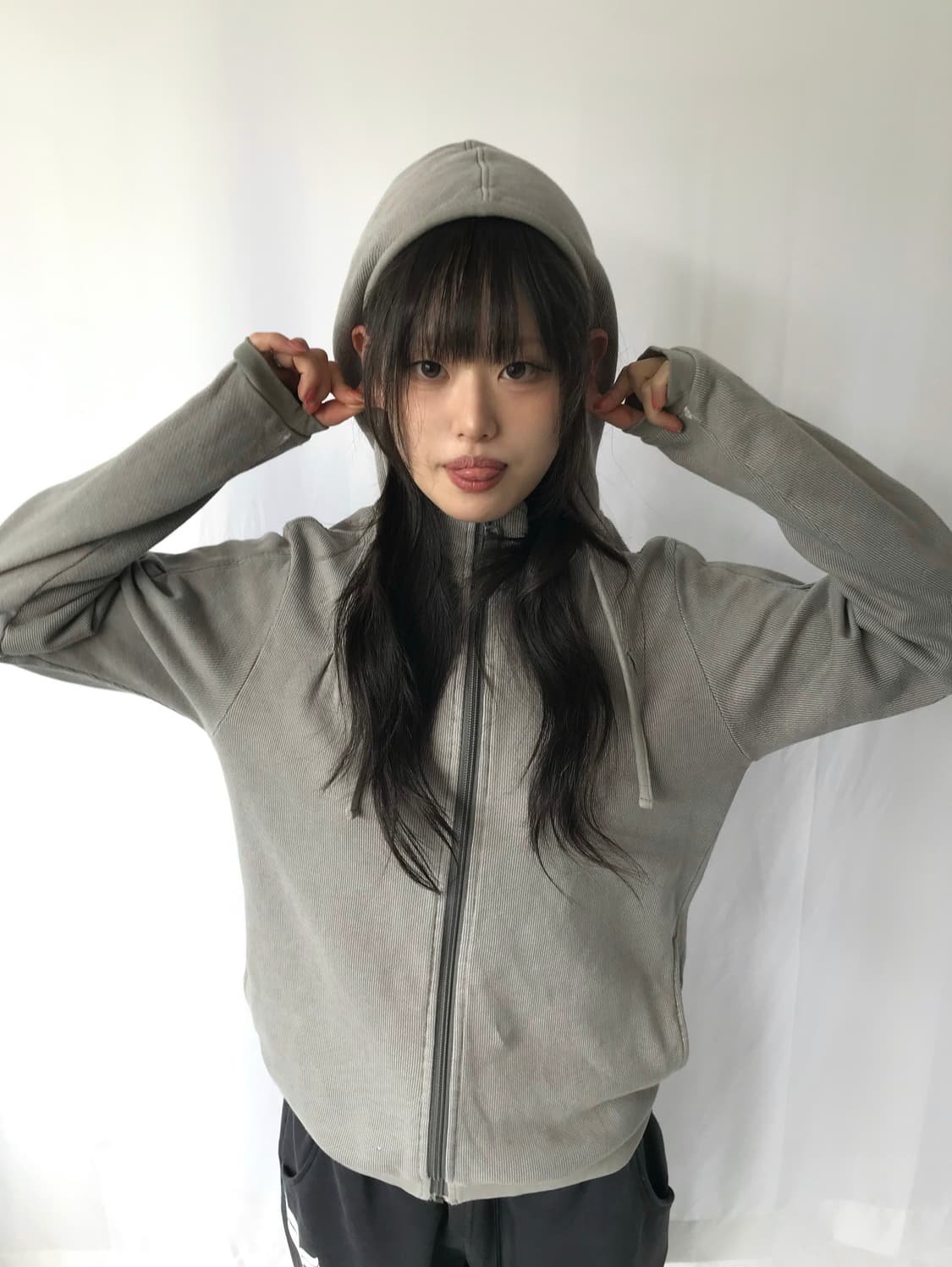 Lacoste 코지 그레이 후드집업 상품이미지5