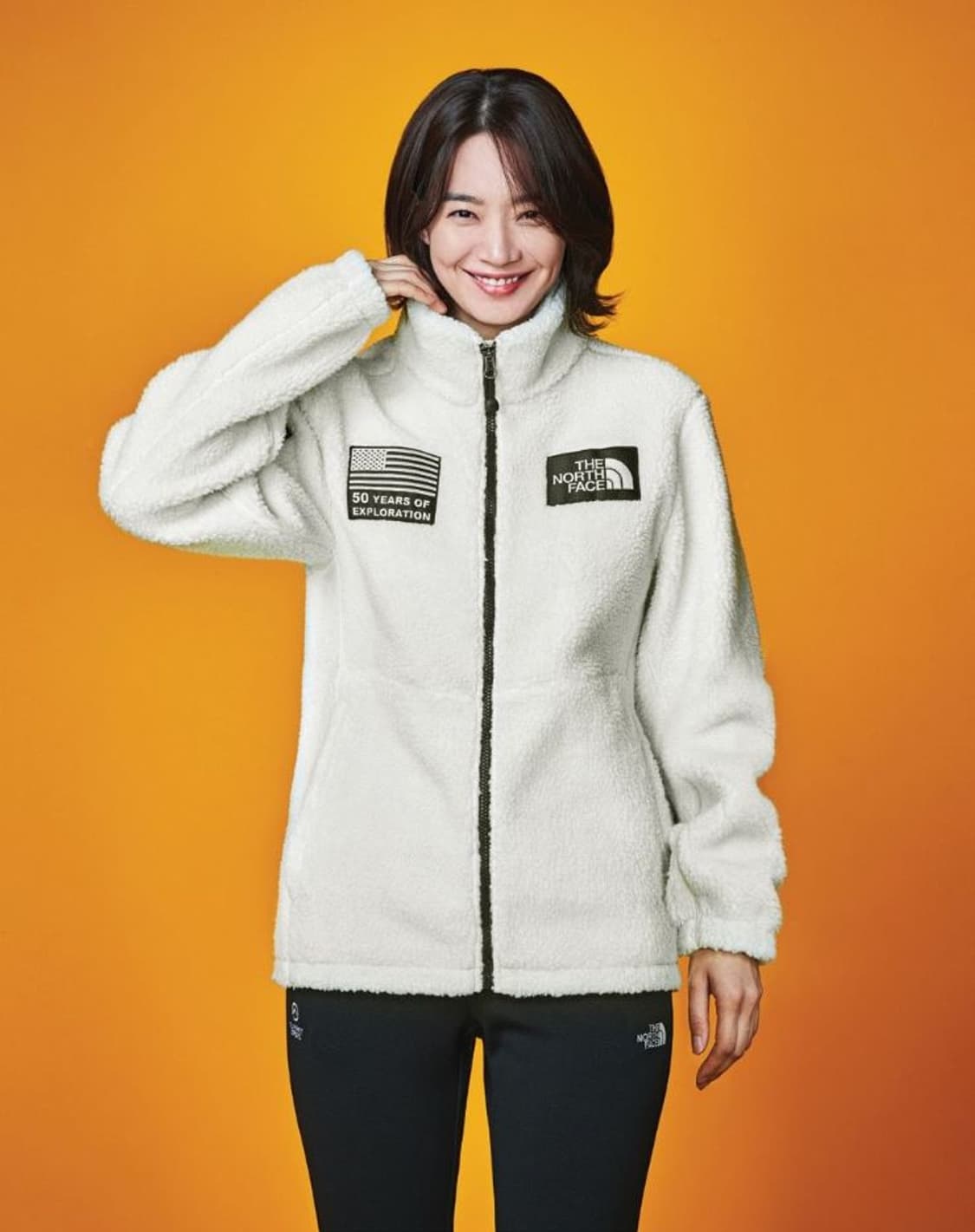 노스페이스 50주년 화이트 뽀글이 플리스 후리스 상품이미지5