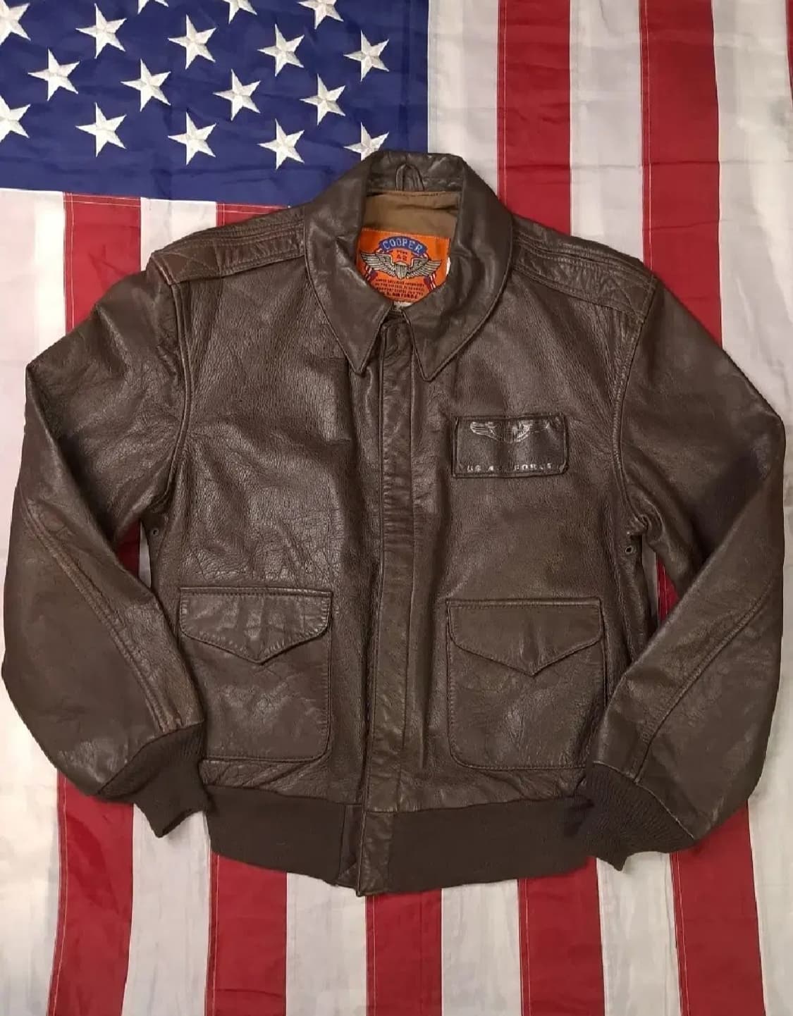 오리지날 미국제조 미공군 지급용 리얼레더 쿠퍼사 A-2 항공점퍼 상품이미지1