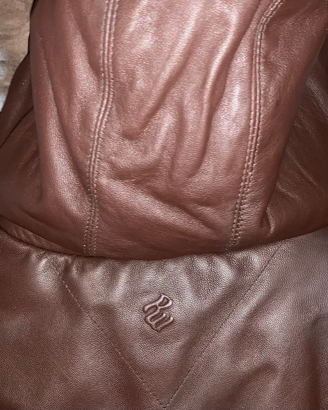 2000s 빈티지 로카웨어 가죽 & 퍼 트리밍 패딩 코트 상품이미지4