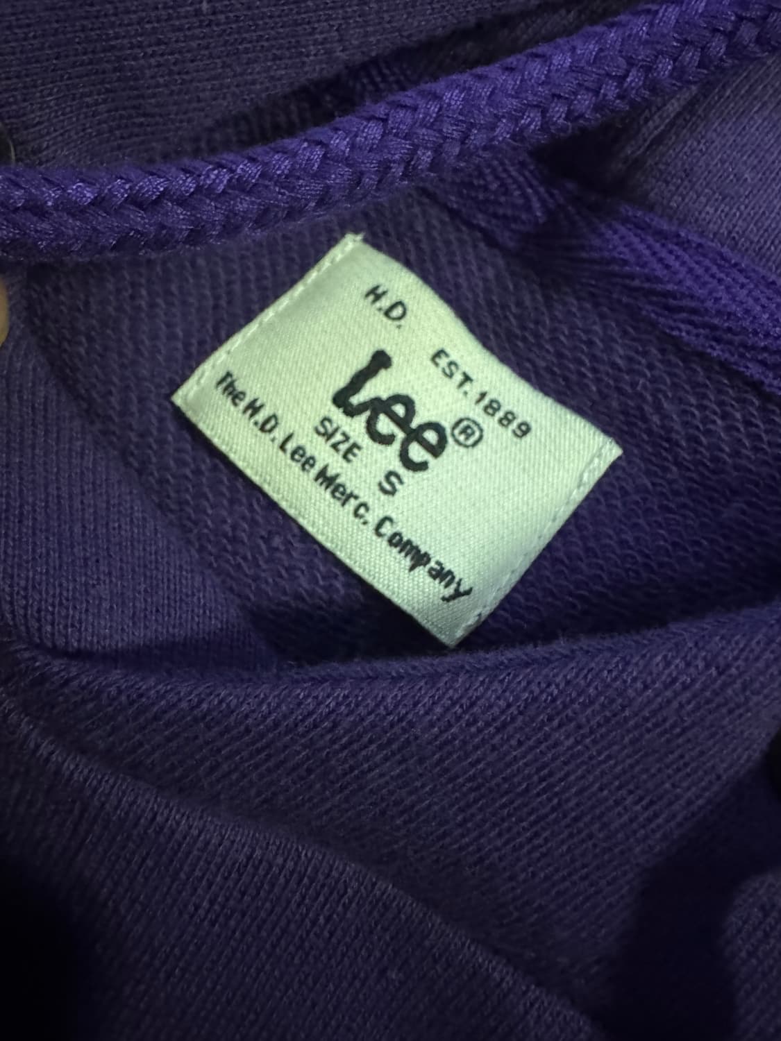 리 Lee 빅 로고 스펠아웃 후드티 S 퍼플 상품이미지3