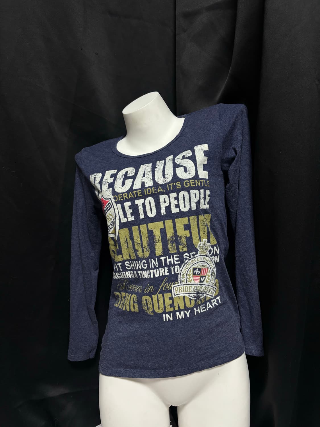 “Unknown” Y2K Print Navy Sleeve 상품이미지6