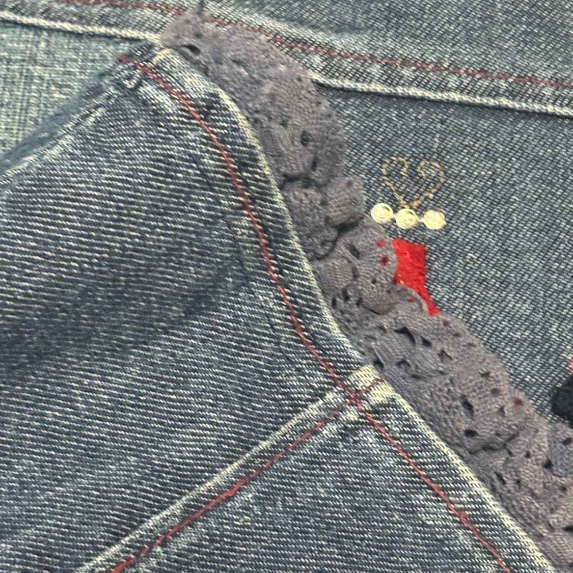 짱귀여운 포인트 청치마 상품이미지3