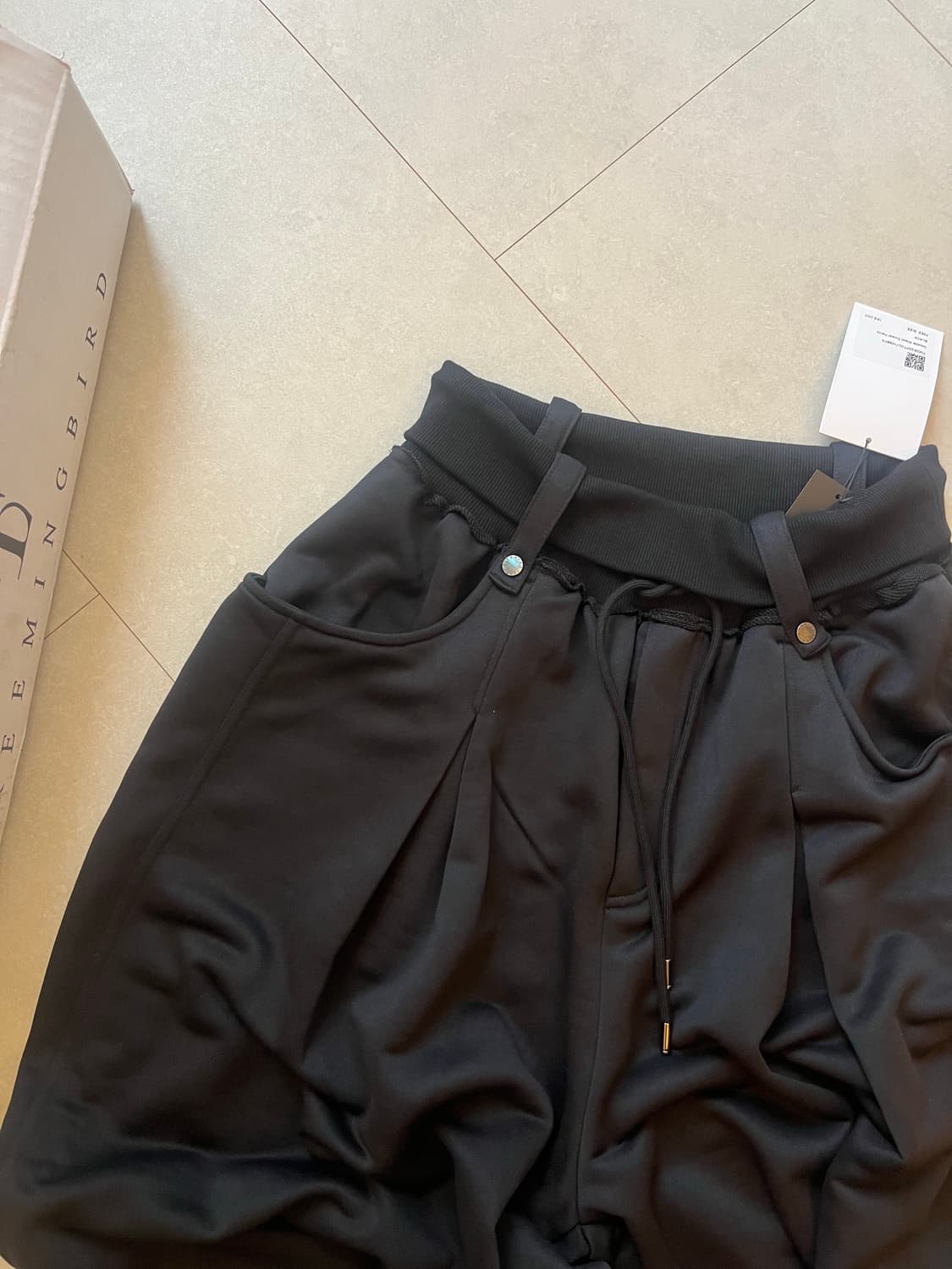 트리밍버드 Double Waist Sweat Pants(블랙) 상품이미지4