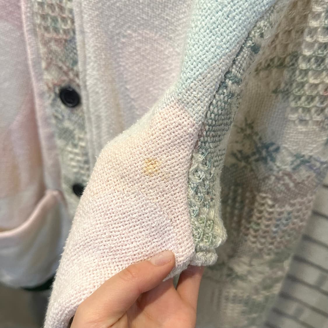 USA VINTAGE 러그 블랭킷 리메이크 가디건 패턴믹스 아이보리 상품이미지6