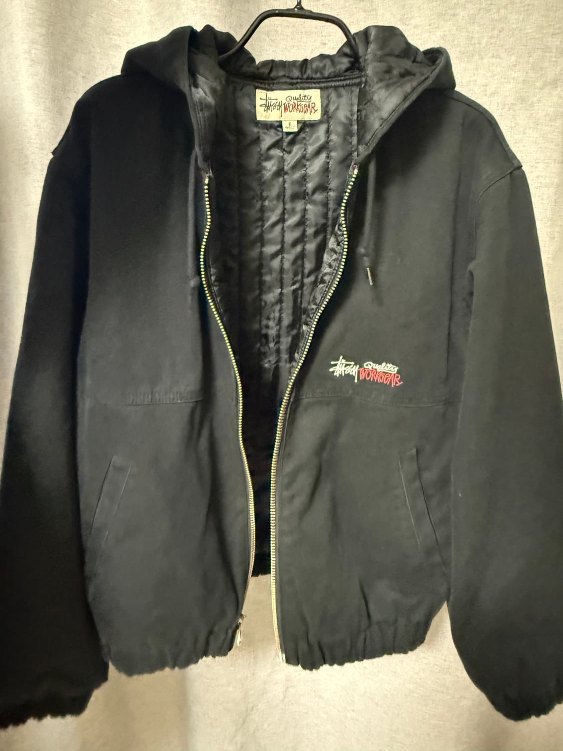 스투시 인슐레이티드 캔버스 워크 자켓 블랙 S 상품이미지2