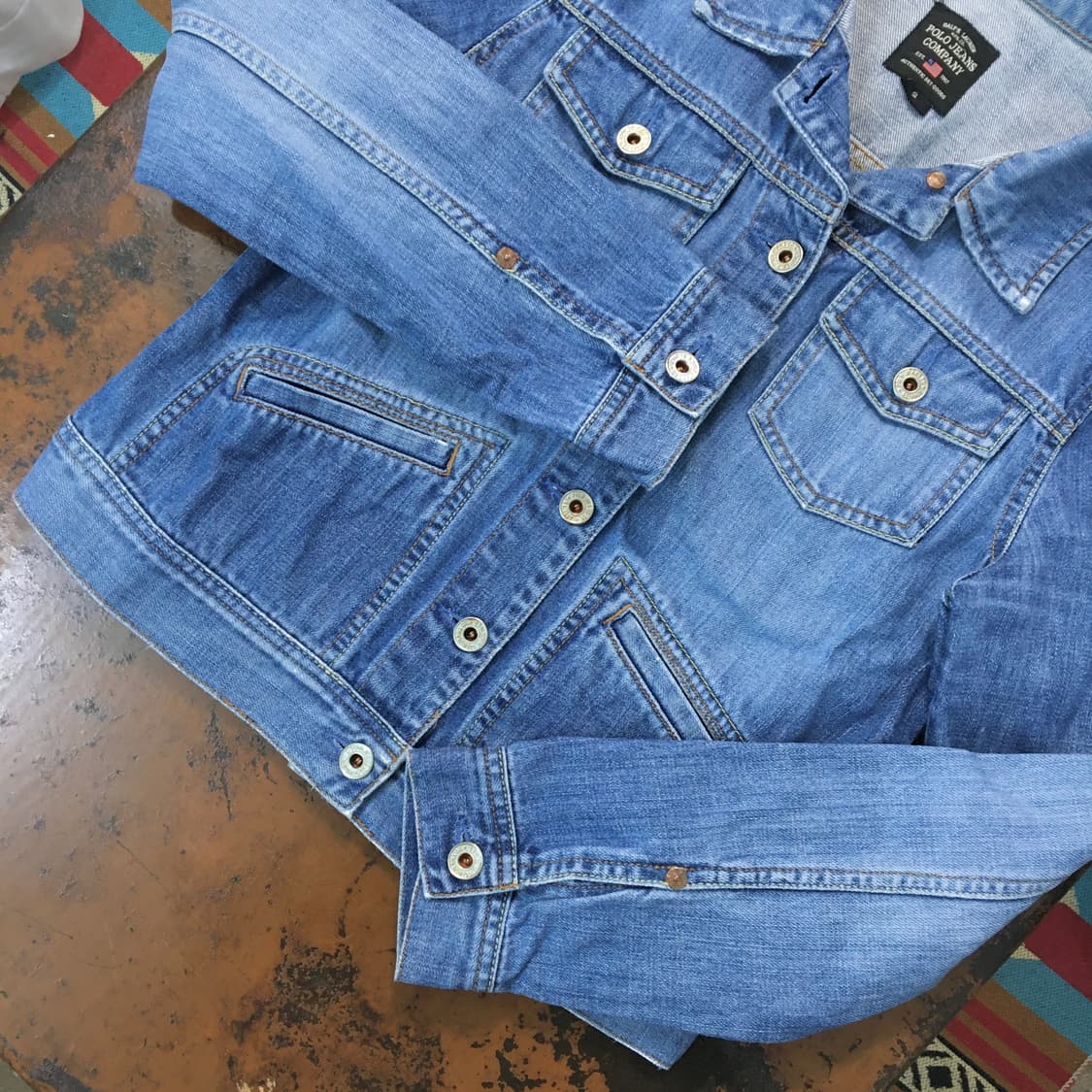 폴로랄프로렌 폴로진 4포켓 중청 데님 자켓 여성 44 사이즈 상품이미지3
