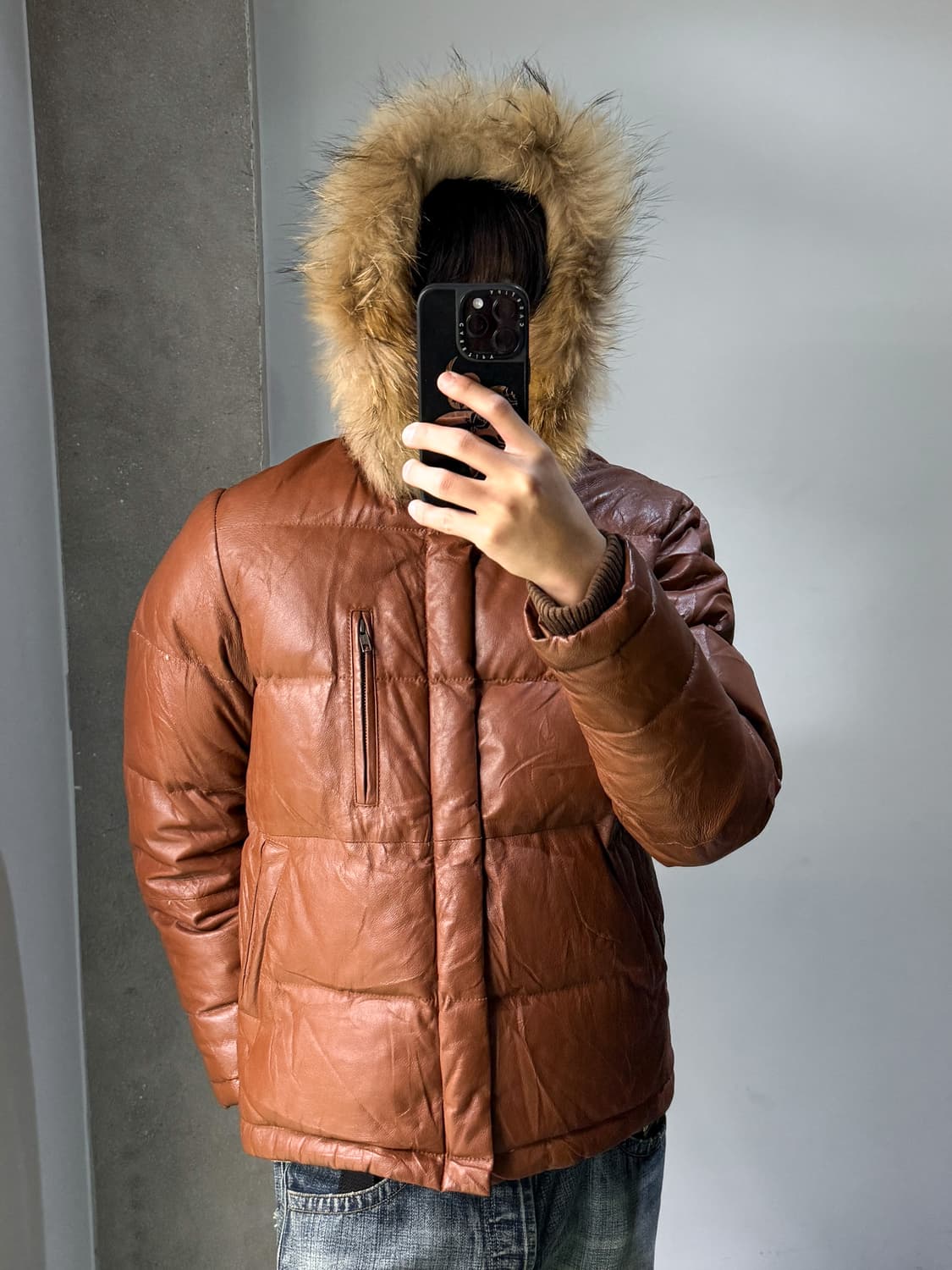 로베르토 마시니 포우 퍼 레더 다운 자켓 상품이미지2