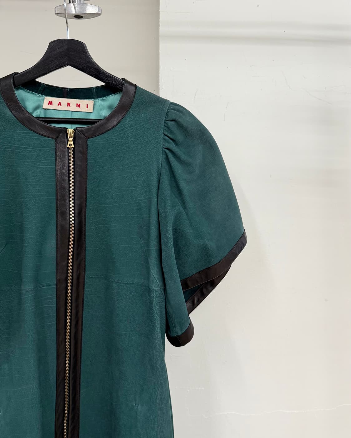 마르니 그린 칼프레더 하프 집업 자켓 상품이미지4