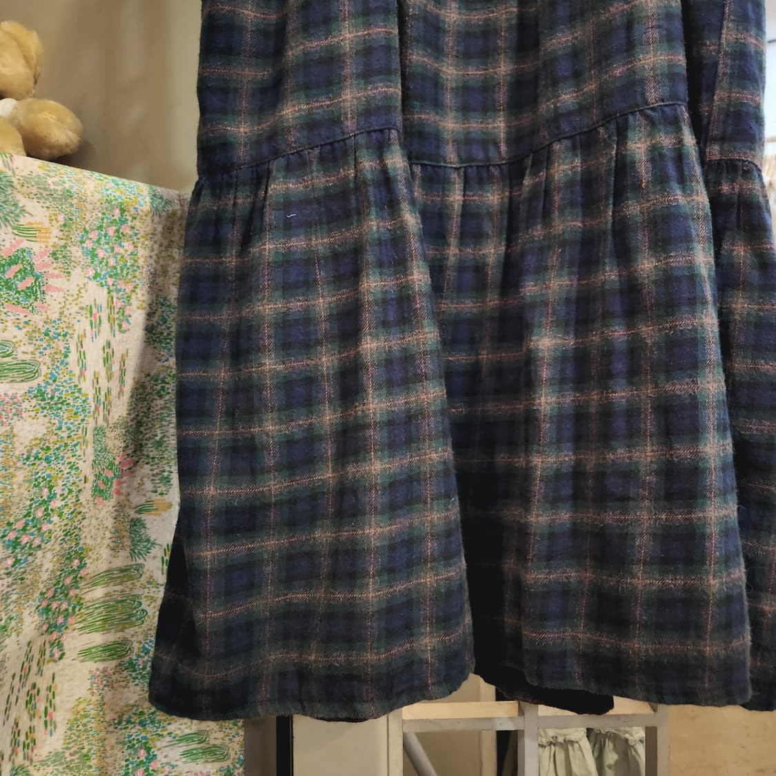 그린 체크 끈원피스 상품이미지5