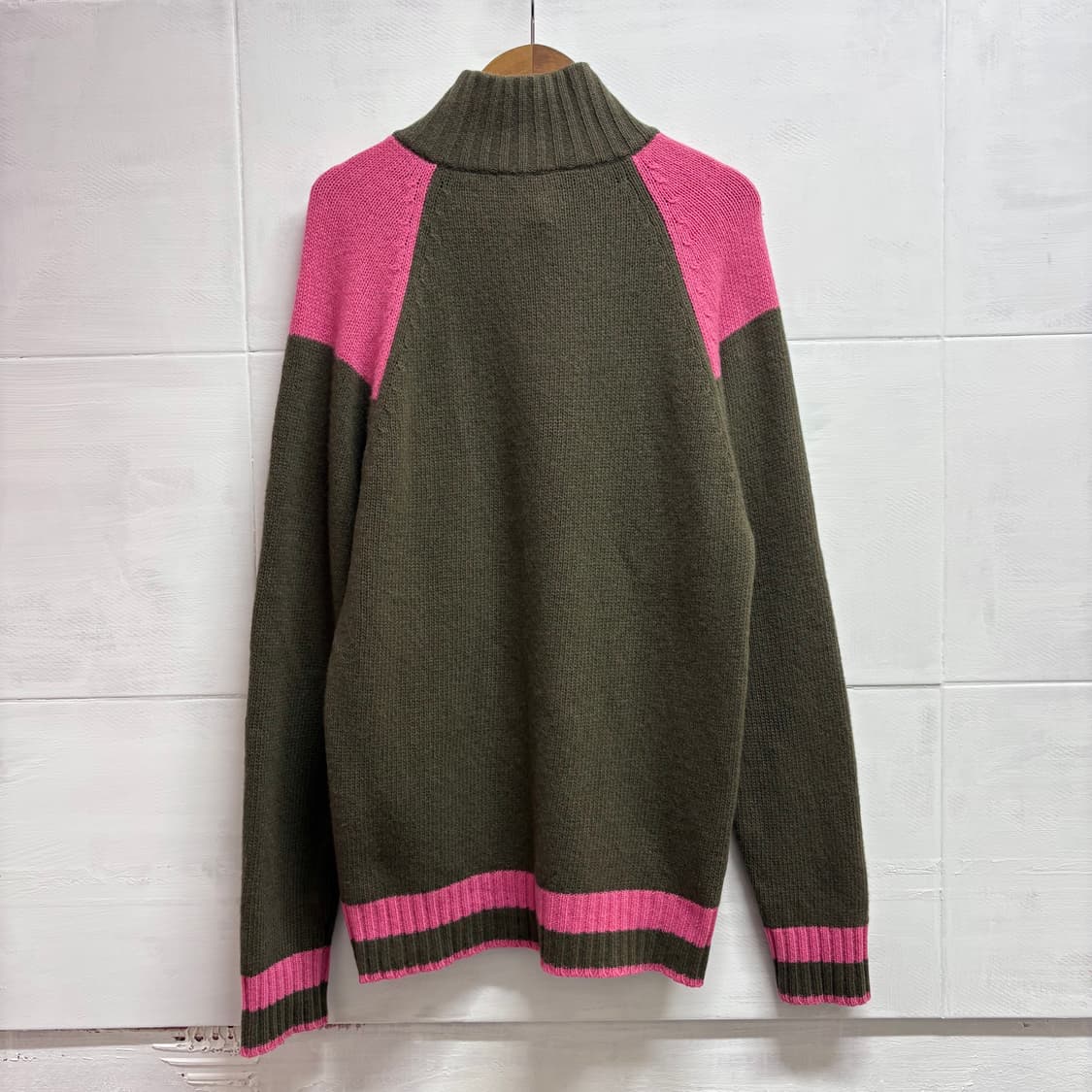 DIESEL 디젤 핑크 울 니트 반집업 긴팔 M 상품이미지4