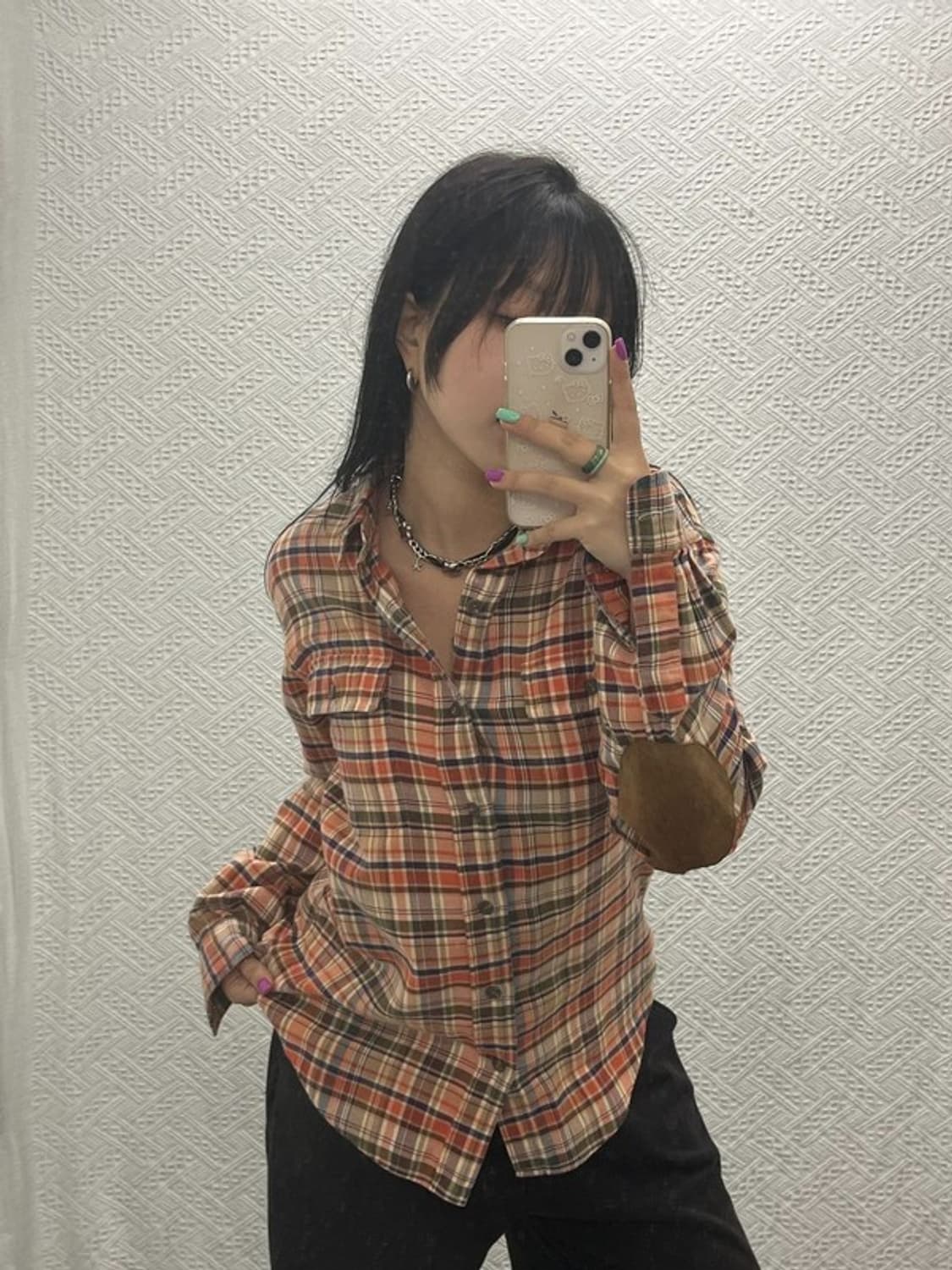 폴로 랄프로렌 레트로 파머룩 엘보패치 체크 셔츠 M C06766 상품이미지1