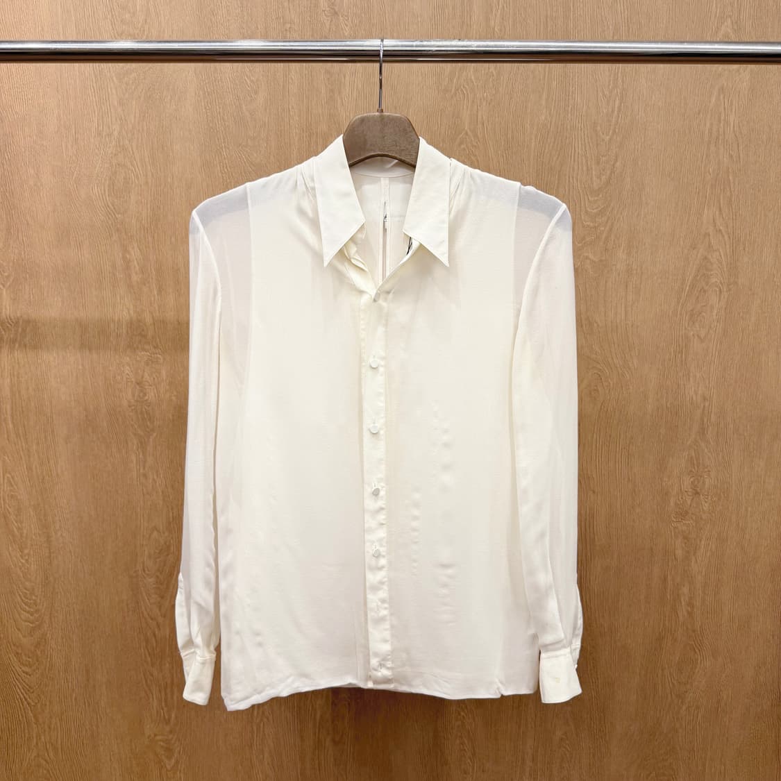 3.1 필립림 실크 카라 셔츠 블라우스 히든 버튼 디테일 아이보리 상품이미지2