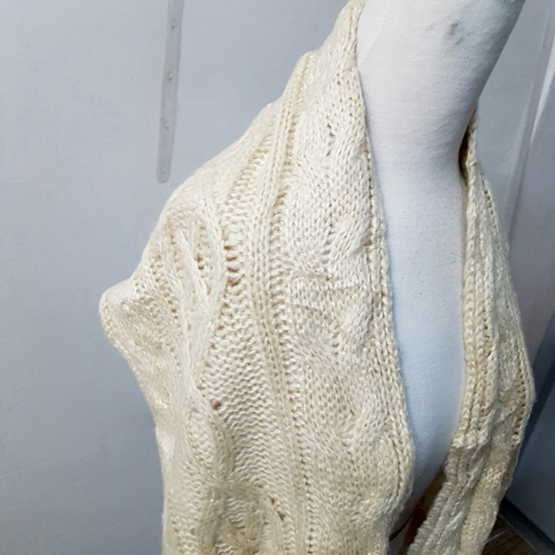 [새상품] axes femme 니트 쇼올 머플러 아이보리 상품이미지3