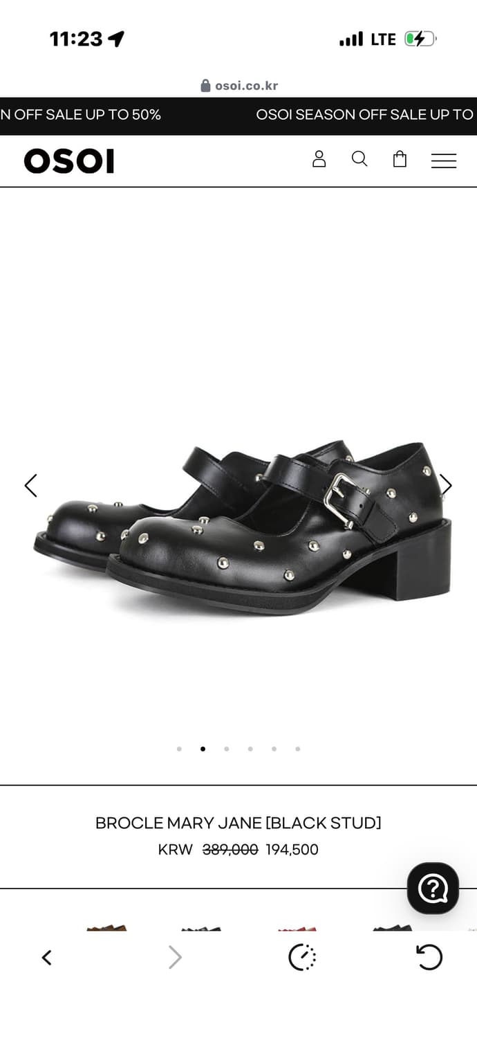 OSOI BROCLE MARY JANE [BLACK STUD] 상품이미지1