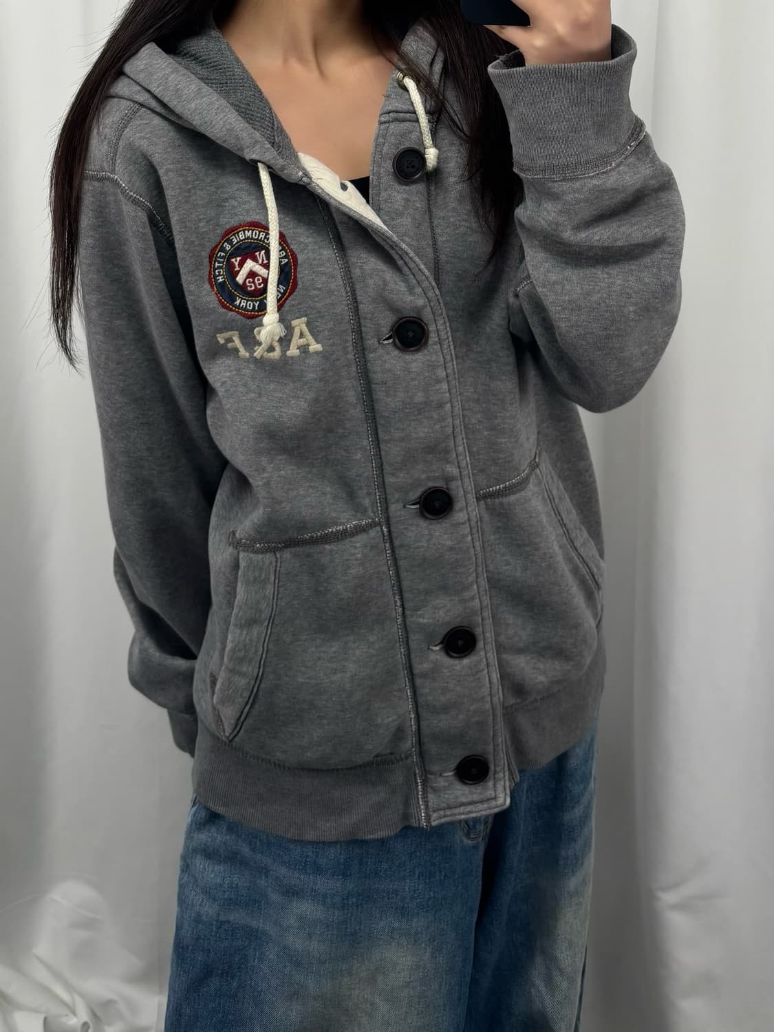 아베크롬비 그레이 후드 자켓 상품이미지2