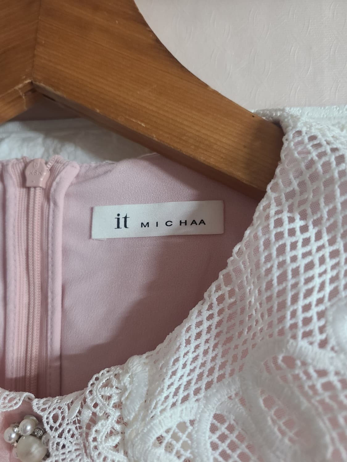 잇미샤 핑크 레이스 롱 원피스(55) 상품이미지6