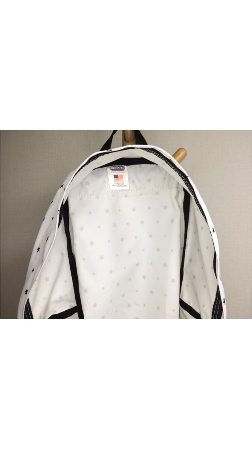 아웃도어 프로덕트 화이트 별 무늬 백팩 상품이미지4