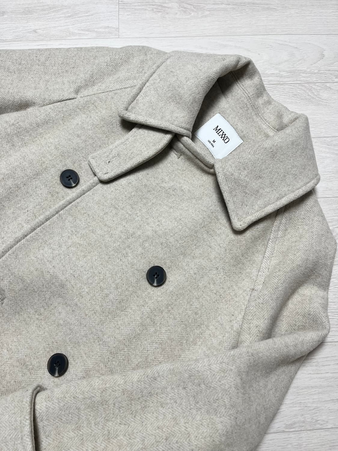 Mixxo 헤링본 더블 코트 오트밀 상품이미지2